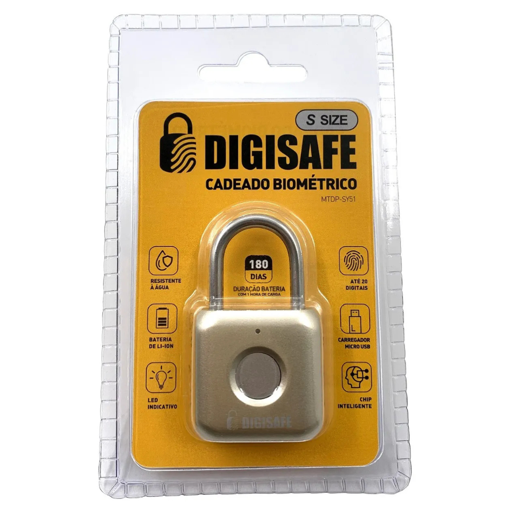 Cadeado Biométrico DigiSafe DP-SY51 à Prova d'Água | Toca Militar